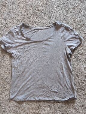 Quince Cotton Modal Scoop Neck Tee Heather Gray Size Large